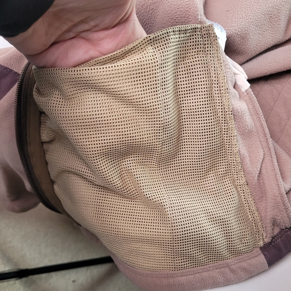 Eddie Bauer Sport Shop Fullzip Beige Taupe Fleece/ Canvas Jacket Women's Large - Picture 10 of 13